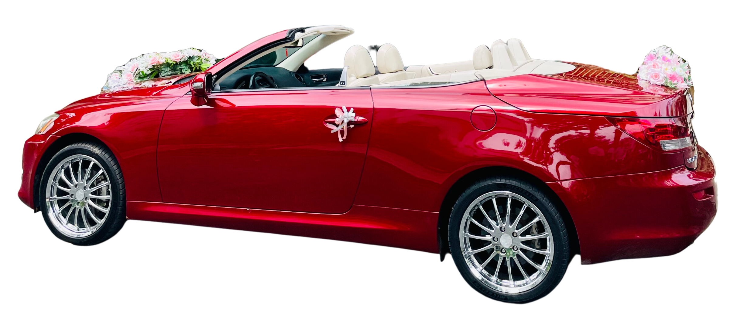 Xe cưới mui trần lexus đỏ